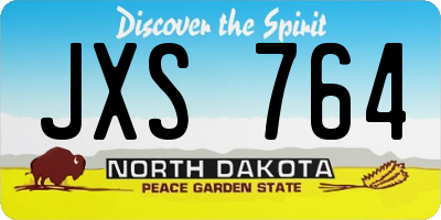 ND license plate JXS764