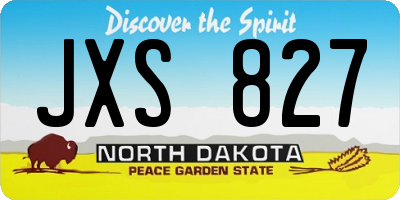 ND license plate JXS827