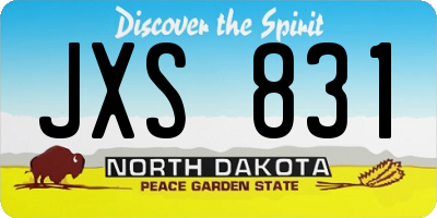 ND license plate JXS831