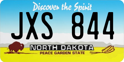 ND license plate JXS844