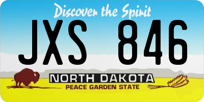 ND license plate JXS846