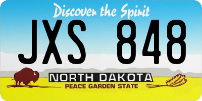 ND license plate JXS848