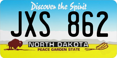 ND license plate JXS862