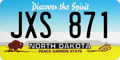 ND license plate JXS871