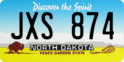 ND license plate JXS874