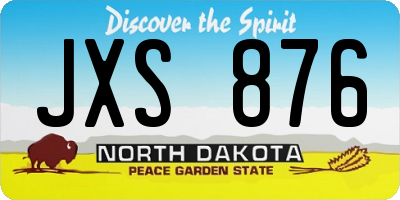 ND license plate JXS876