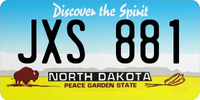 ND license plate JXS881