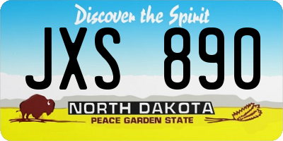 ND license plate JXS890