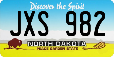 ND license plate JXS982