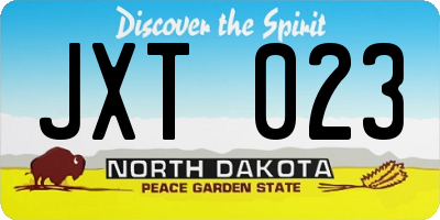 ND license plate JXT023