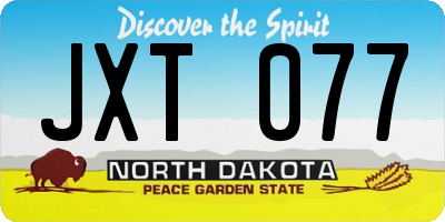 ND license plate JXT077