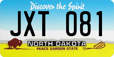 ND license plate JXT081