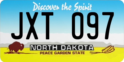 ND license plate JXT097