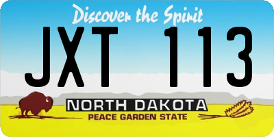 ND license plate JXT113