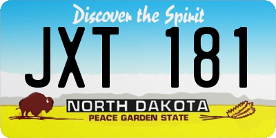 ND license plate JXT181