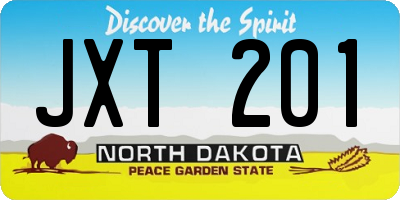 ND license plate JXT201