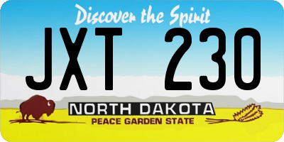 ND license plate JXT230