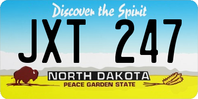 ND license plate JXT247