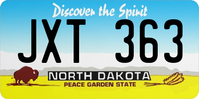 ND license plate JXT363