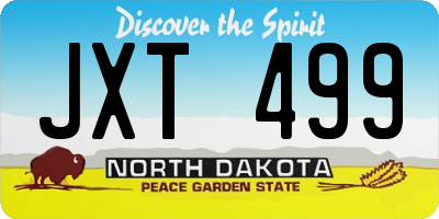 ND license plate JXT499