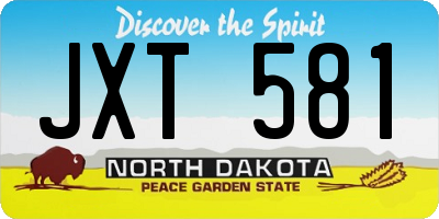 ND license plate JXT581