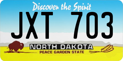 ND license plate JXT703