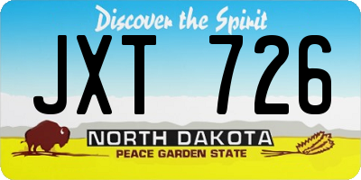 ND license plate JXT726