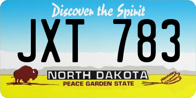 ND license plate JXT783