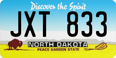 ND license plate JXT833