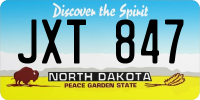 ND license plate JXT847