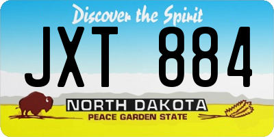 ND license plate JXT884