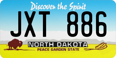 ND license plate JXT886