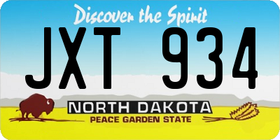ND license plate JXT934
