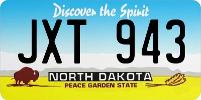ND license plate JXT943