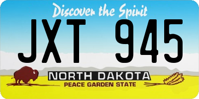 ND license plate JXT945