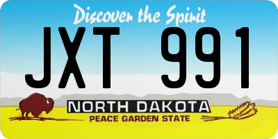 ND license plate JXT991