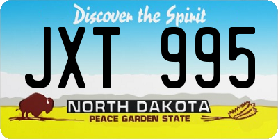 ND license plate JXT995