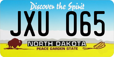 ND license plate JXU065