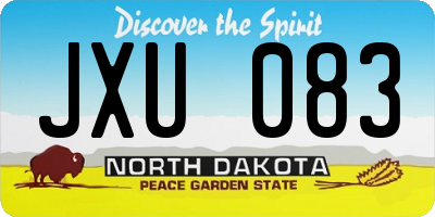 ND license plate JXU083