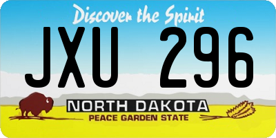 ND license plate JXU296