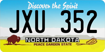 ND license plate JXU352