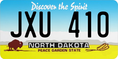 ND license plate JXU410