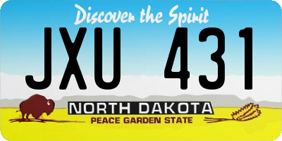 ND license plate JXU431