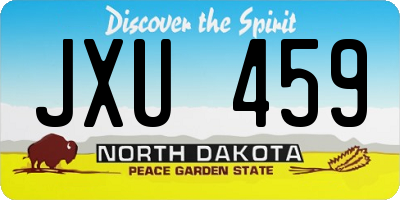 ND license plate JXU459