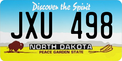 ND license plate JXU498