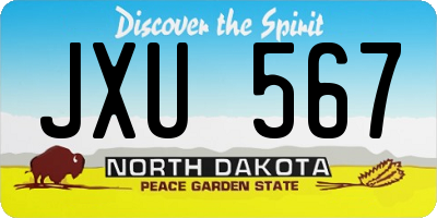 ND license plate JXU567