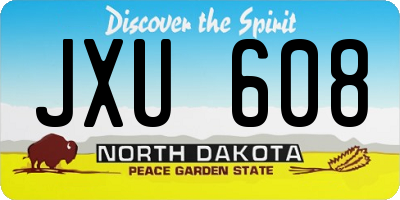 ND license plate JXU608