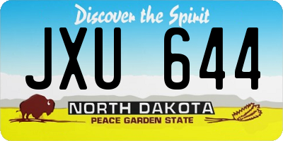 ND license plate JXU644