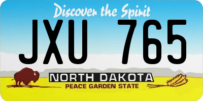 ND license plate JXU765