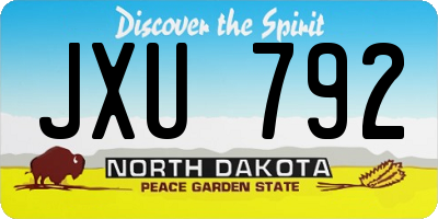 ND license plate JXU792